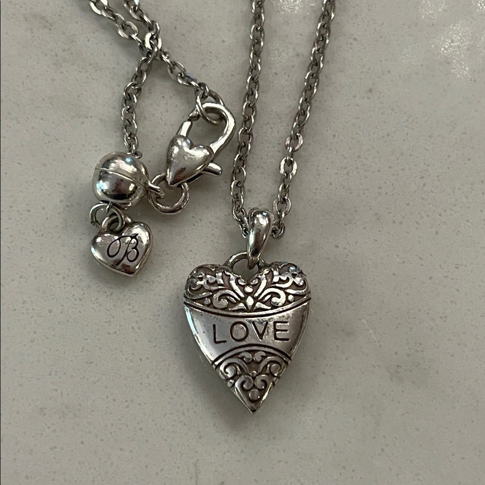 Retired Brighton reversible love rhinestone heart adjustable necklace - Picture 12 of 14